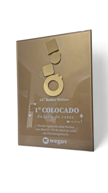 Placa de premiação em acrílico em Santa Catarina