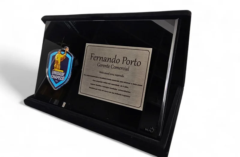 Placa de premiação personalizada